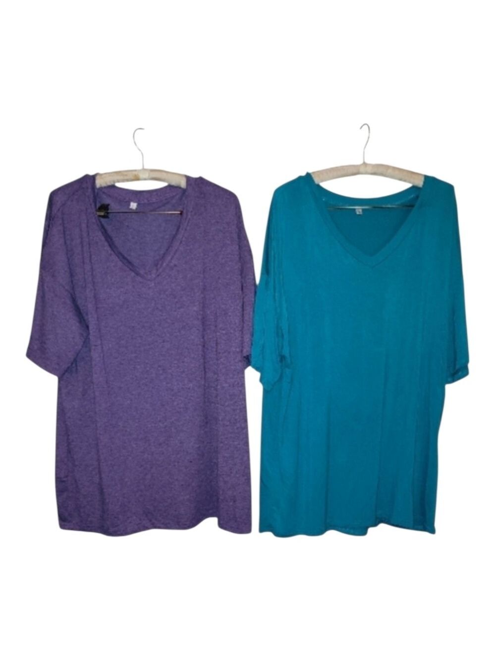 Bundle Of 2 Short Sleeved V- Neck T-shirts L Long Workout Casual